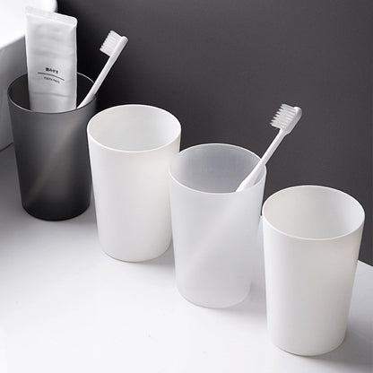 Elegant Modern Transparent Matte Plastic Mouthwash Cup for Home Bathroom
