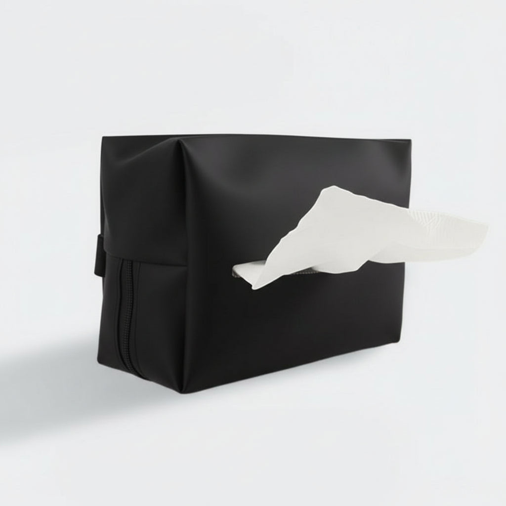Premium Car Tissue Box Holder - Stylish Leather Auto Napkin Dispenser Organizer