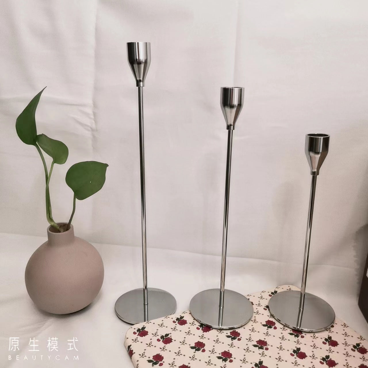 Elegant European Candlestick Sets: Iron & Aluminum Romantic Home Decor