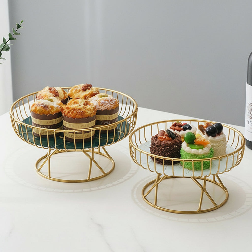 Elegant Ceramic Fruit Basket & Dessert Stand for Living Room Afternoon Tea