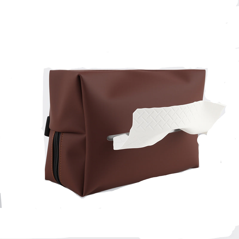 Premium Car Tissue Box Holder - Stylish Leather Auto Napkin Dispenser Organizer