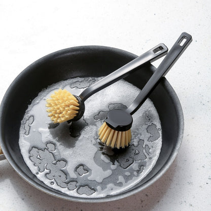 Effortless Long Handle Plastic Pot Brush for Kitchen Dishwashing Cleaning