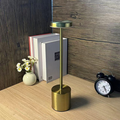 Modern Retro Metal LED Table Lamp, Touch Dimmable Night Light, USB Rechargeable