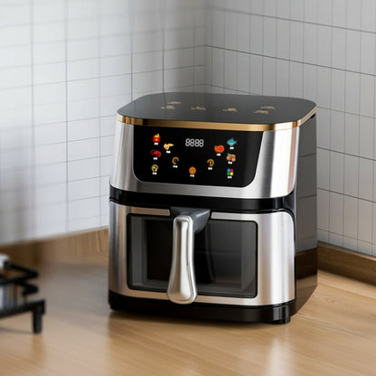 12L Stainless Steel Visual Air Fryer Oven - Multi-functional Electric Touch Screen