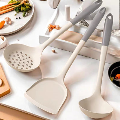 Heat-Resistant Non-Stick Silicone Kitchen Utensil Set: Spatula, Spoon, Ladle