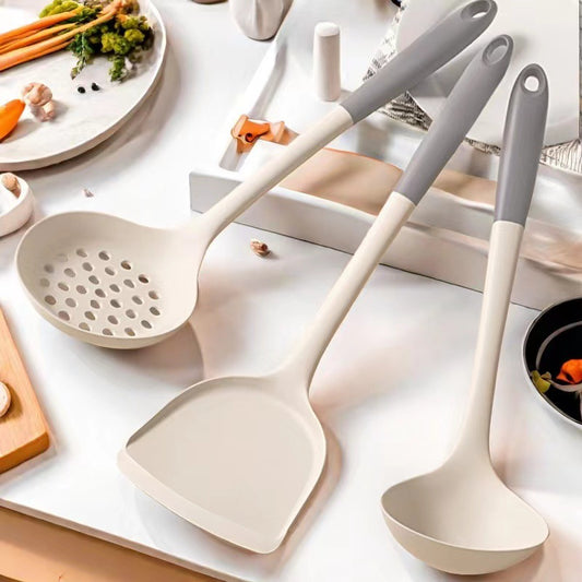 Heat-Resistant Non-Stick Silicone Kitchen Utensil Set: Spatula, Spoon, Ladle