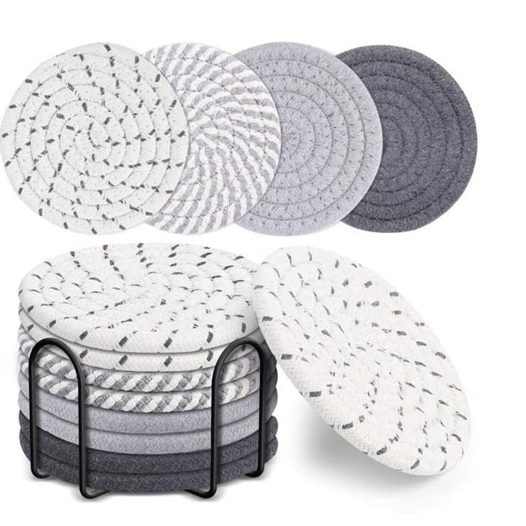 Handmade Cotton Rope Woven Heat Resistant Placemats Coasters Table Mats