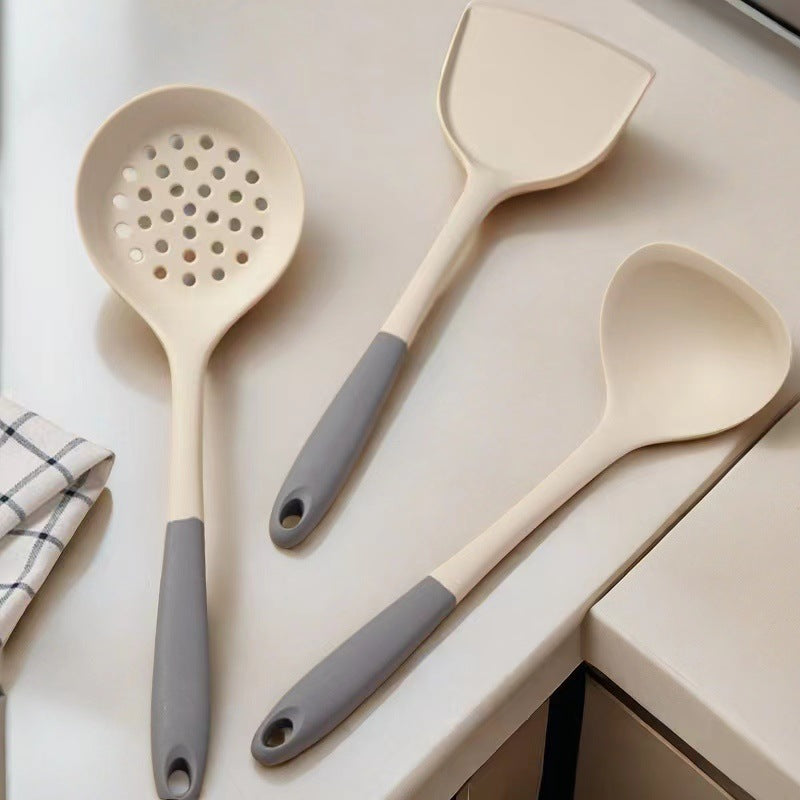 Heat-Resistant Non-Stick Silicone Kitchen Utensil Set: Spatula, Spoon, Ladle