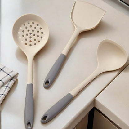 Heat-Resistant Non-Stick Silicone Kitchen Utensil Set: Spatula, Spoon, Ladle