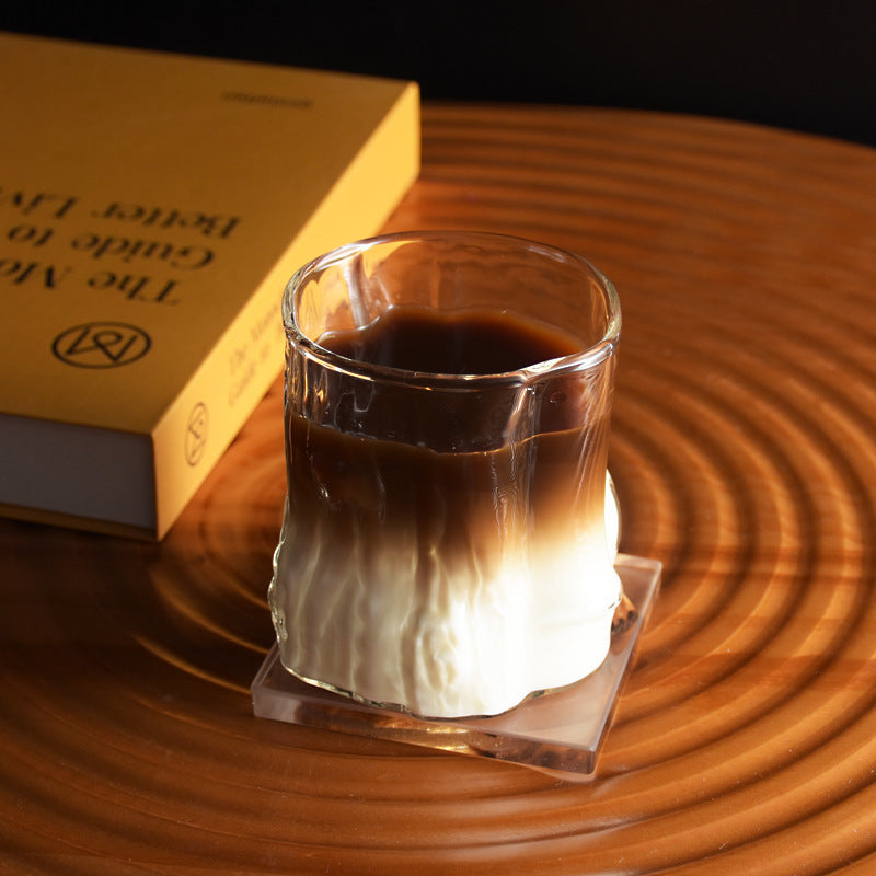 Stylish Transparent High-Quality Glass Coffee Latte Juice Cup for Home Use