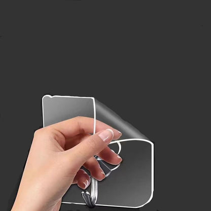 No-Punch Transparent Acrylic Sticky Hooks - Heavy-Duty Nail-Free Wall Door Hangers