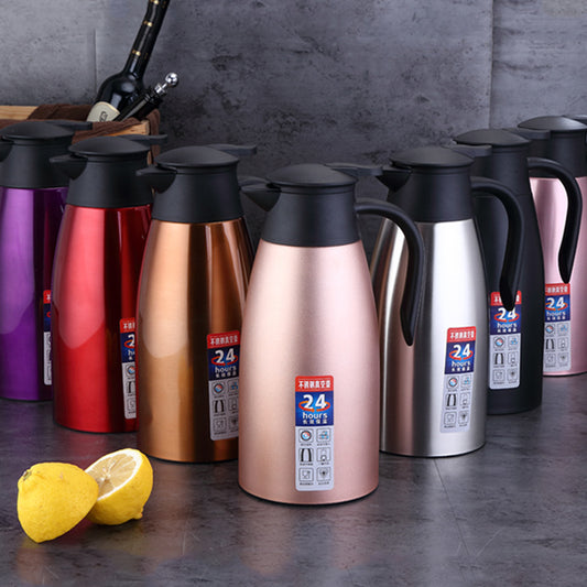 Durable 304 Stainless Steel Vacuum Thermos Coffee Pot, 2.0L Large Capacity