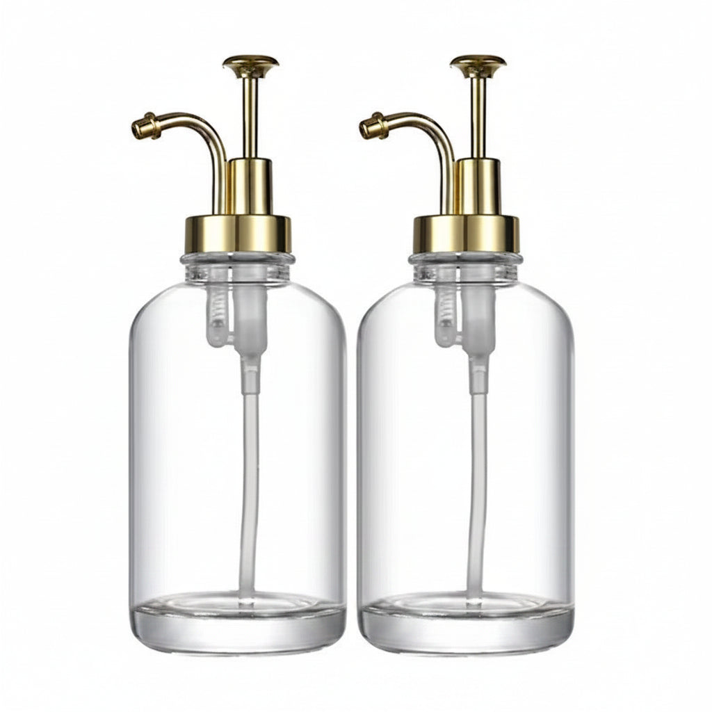 Clear Glass Dispenser Bottle 500ml for Coffee Syrup, Soap & Sanitizer