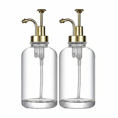 Clear Glass Dispenser Bottle 500ml for Coffee Syrup, Soap & Sanitizer