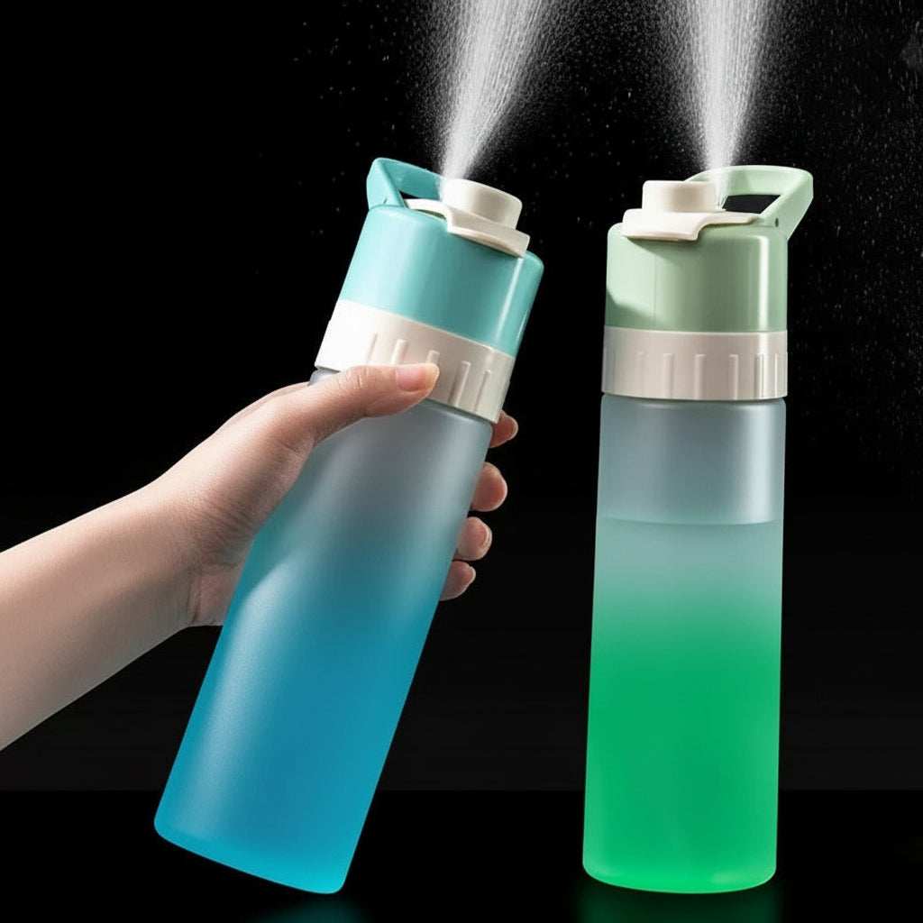 Stylish Gradient Plastic Spray Water Bottle for Outdoor Hydration & Sports