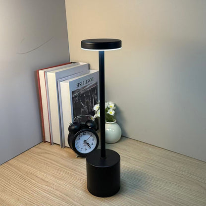Modern Retro Metal LED Table Lamp, Touch Dimmable Night Light, USB Rechargeable