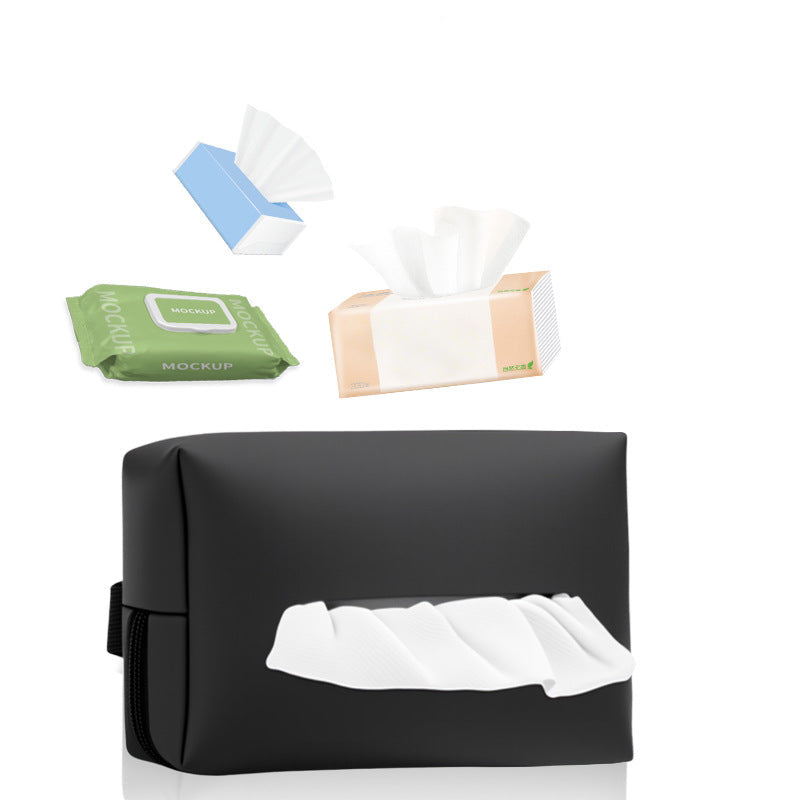 Premium Car Tissue Box Holder - Stylish Leather Auto Napkin Dispenser Organizer