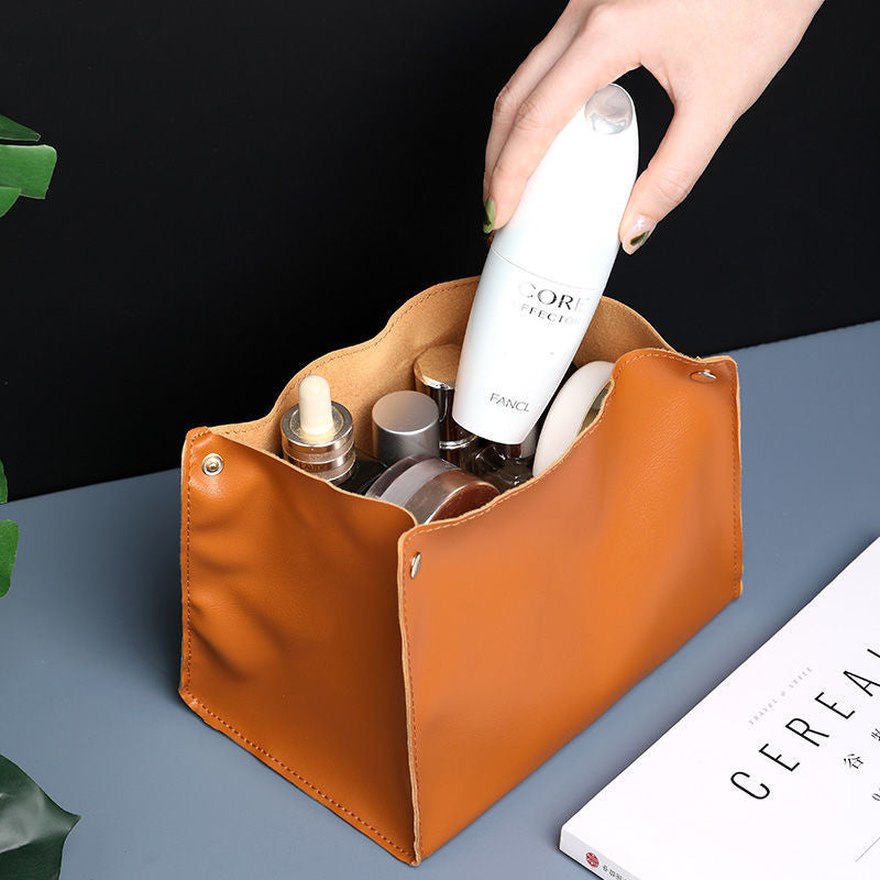 Soft PU Leather Nordic Tissue Box Cover - Modern Bathroom & Desktop Decor