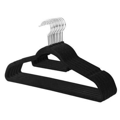 Premium Flocked Non-Slip Clothes Hangers - Wet & Dry Use, Shoulder-Friendly Design