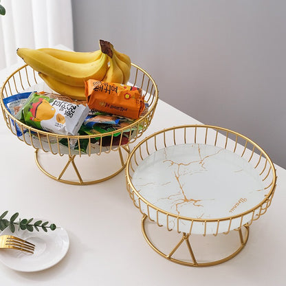 Elegant Ceramic Fruit Basket & Dessert Stand for Living Room Afternoon Tea
