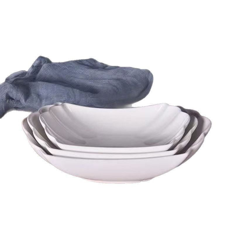 Distinctive Pure White Ceramic Phoenix Tail Serving Bowl for Modern Dining