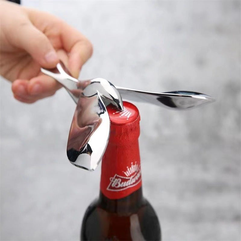 Creative Metal Balancing Bird Bottle Opener - Unique Roly-Poly Design Fun