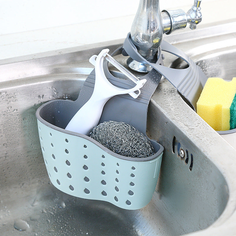 Multifunctional Double-Layer Sink Drying Rack Hanging Storage Basket Kitchen Organizer
