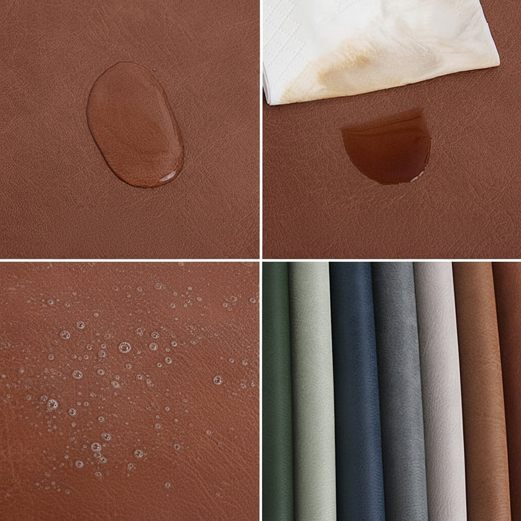 Stylish Cowhide Pattern Double-Sided Leather Placemat - Waterproof & Heat Resistant