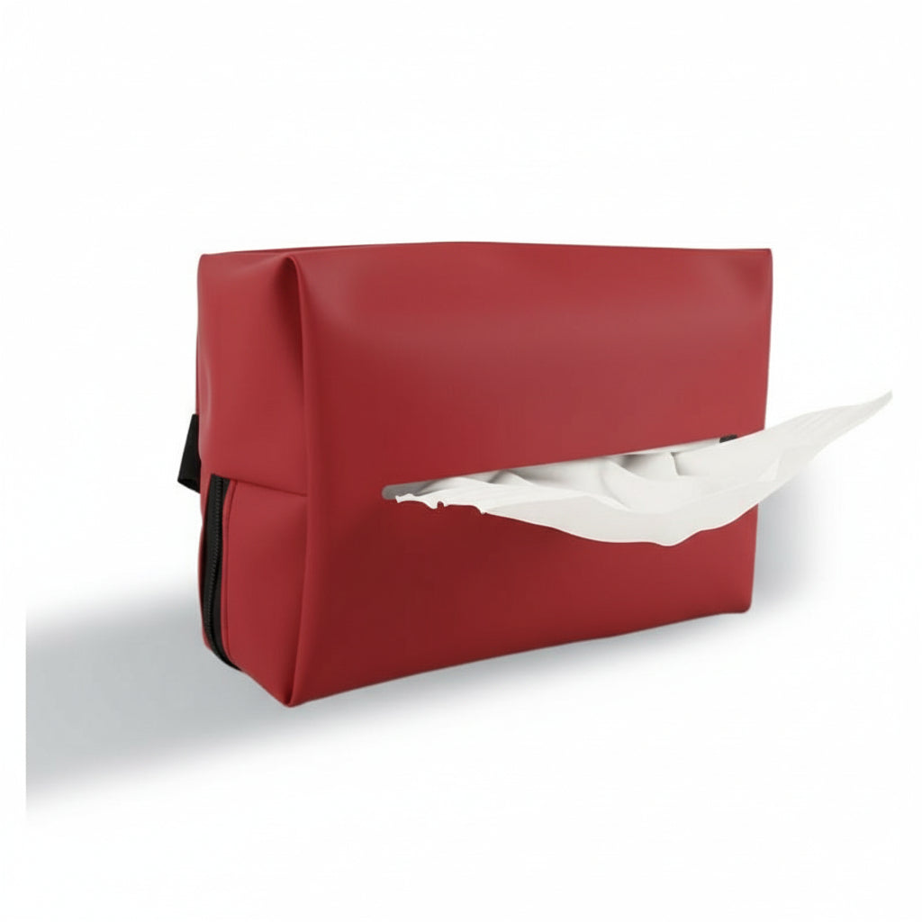 Premium Car Tissue Box Holder - Stylish Leather Auto Napkin Dispenser Organizer