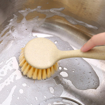 Effortless Long Handle Plastic Pot Brush for Kitchen Dishwashing Cleaning
