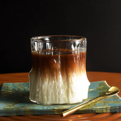Stylish Transparent High-Quality Glass Coffee Latte Juice Cup for Home Use