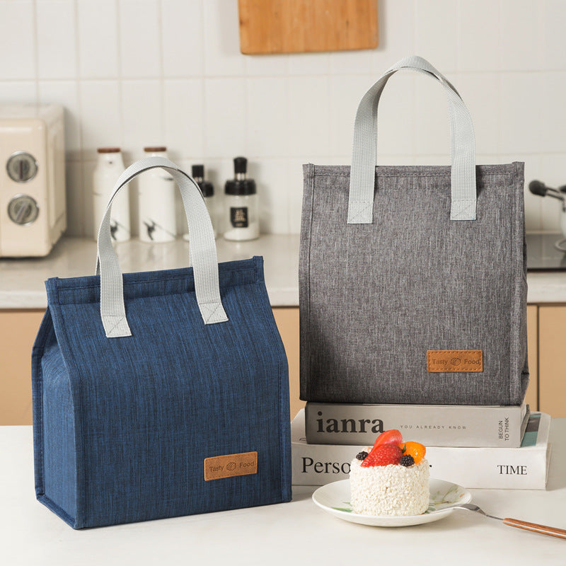 Minimalist Portable Thermal Lunch Bag - Spacious Handheld Insulated Food Container