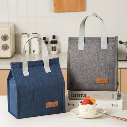 Minimalist Portable Thermal Lunch Bag - Spacious Handheld Insulated Food Container