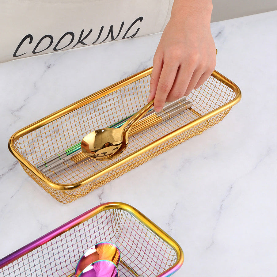 Durable Stainless Steel Antibacterial Chopstick Drying Rack Utensil Holder Kitchen Organizer