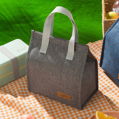 Minimalist Portable Thermal Lunch Bag - Spacious Handheld Insulated Food Container