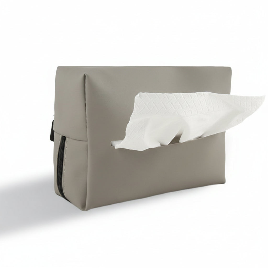 Premium Car Tissue Box Holder - Stylish Leather Auto Napkin Dispenser Organizer