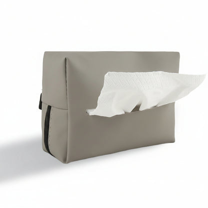 Premium Car Tissue Box Holder - Stylish Leather Auto Napkin Dispenser Organizer