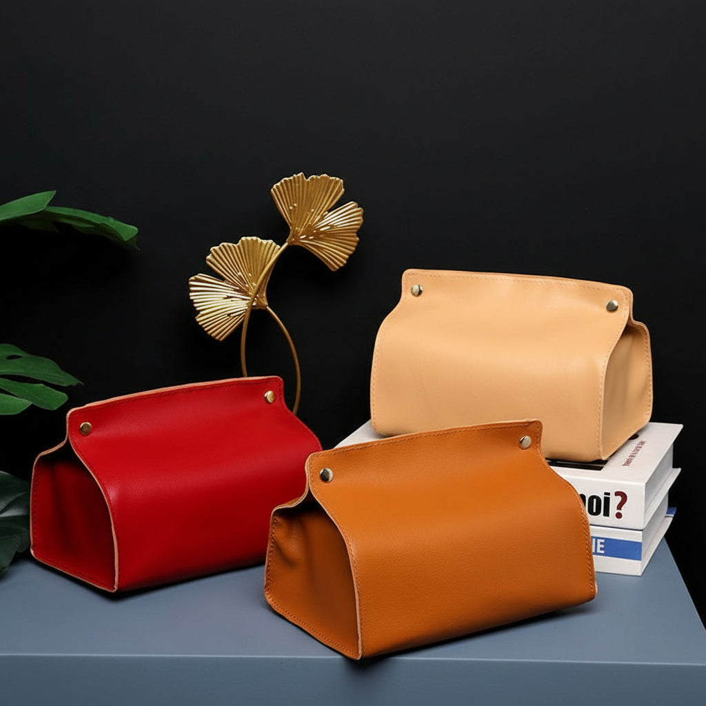 Soft PU Leather Nordic Tissue Box Cover - Modern Bathroom & Desktop Decor