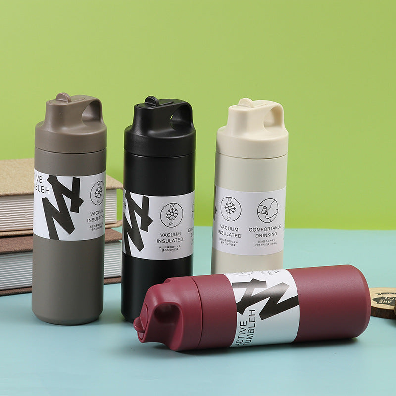 Premium Insulated Stainless Steel Straw Water Bottle 550ml - Custom Logo Option