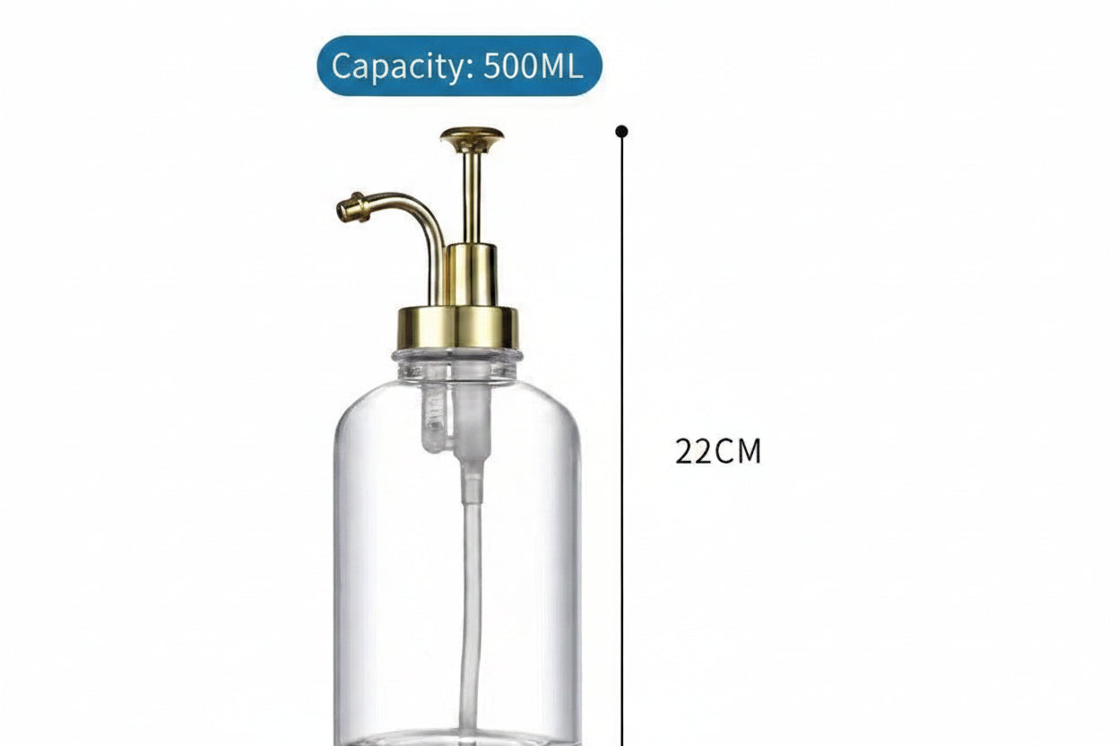 Clear Glass Dispenser Bottle 500ml for Coffee Syrup, Soap & Sanitizer
