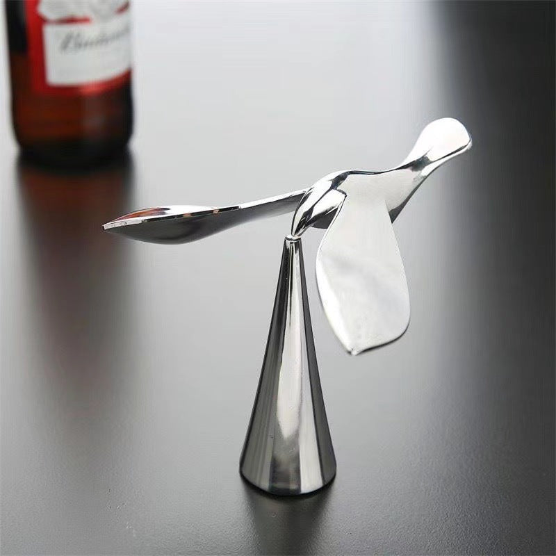 Creative Metal Balancing Bird Bottle Opener - Unique Roly-Poly Design Fun