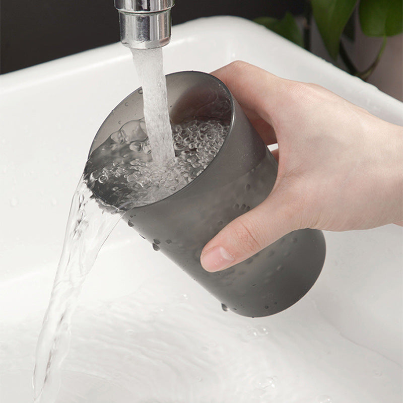 Elegant Modern Transparent Matte Plastic Mouthwash Cup for Home Bathroom