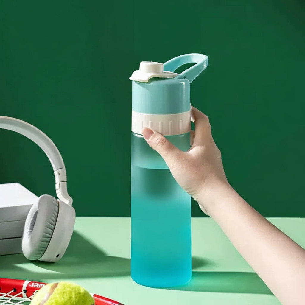 Stylish Gradient Plastic Spray Water Bottle for Outdoor Hydration & Sports