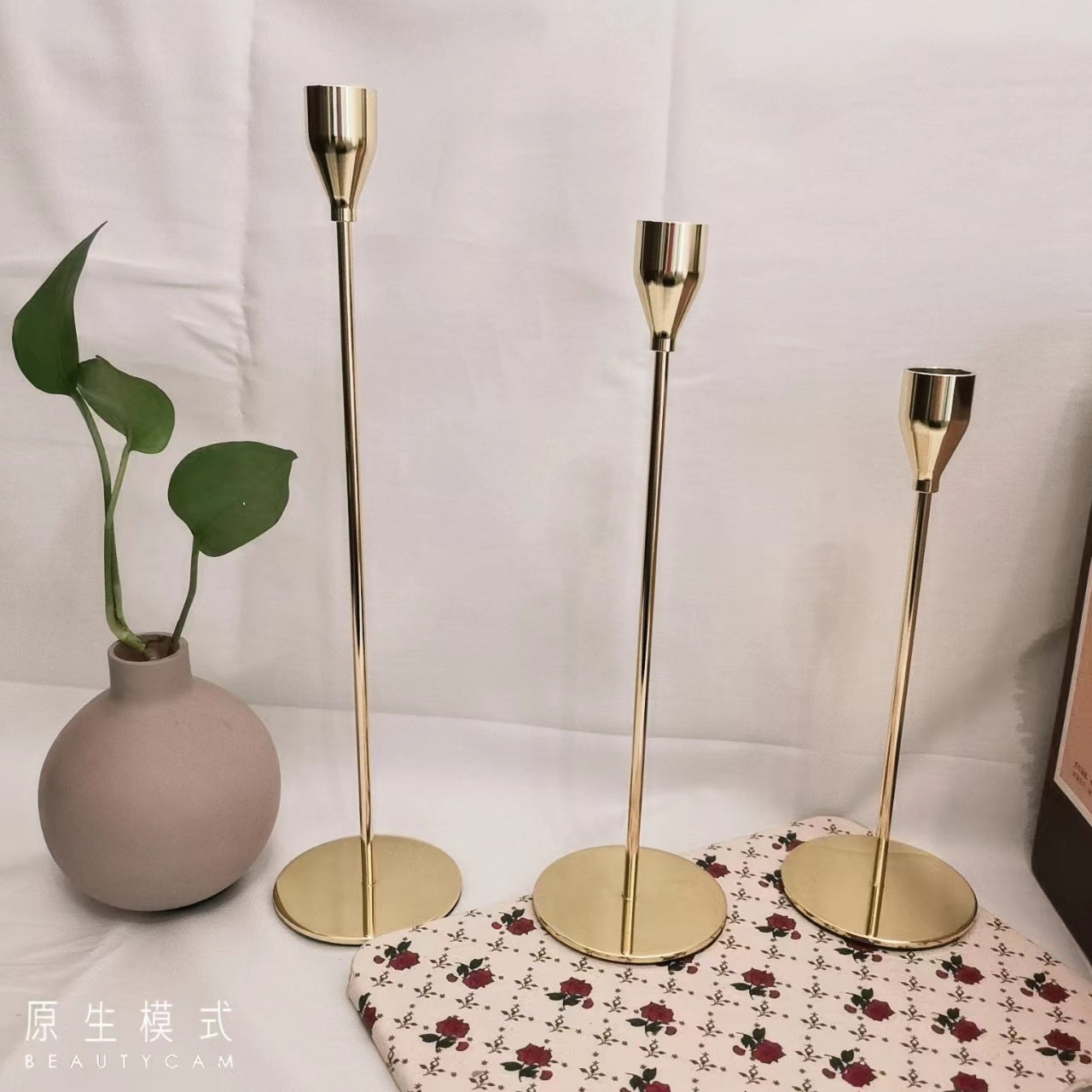 Elegant European Candlestick Sets: Iron & Aluminum Romantic Home Decor