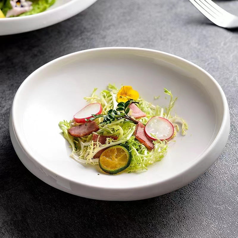Chic Irregular Japanese Ceramic Dinner Plate - Modern Home Tableware, Microwave Safe