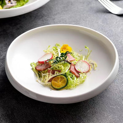 Chic Irregular Japanese Ceramic Dinner Plate - Modern Home Tableware, Microwave Safe