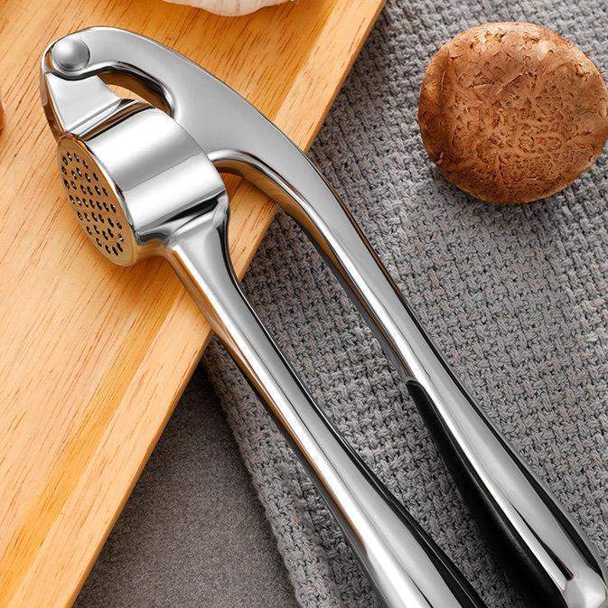 Heavy-Duty Zinc Alloy Manual Garlic Press & Peeler Tool for Kitchen