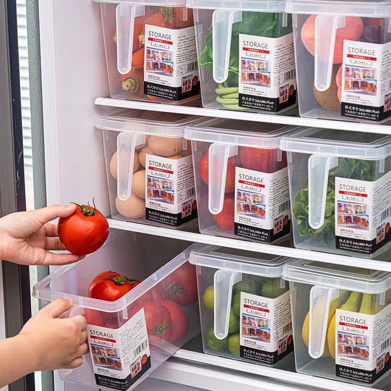 Premium Food-Grade Clear Fridge Drawer Organizer Box for Vegetables and Eggs