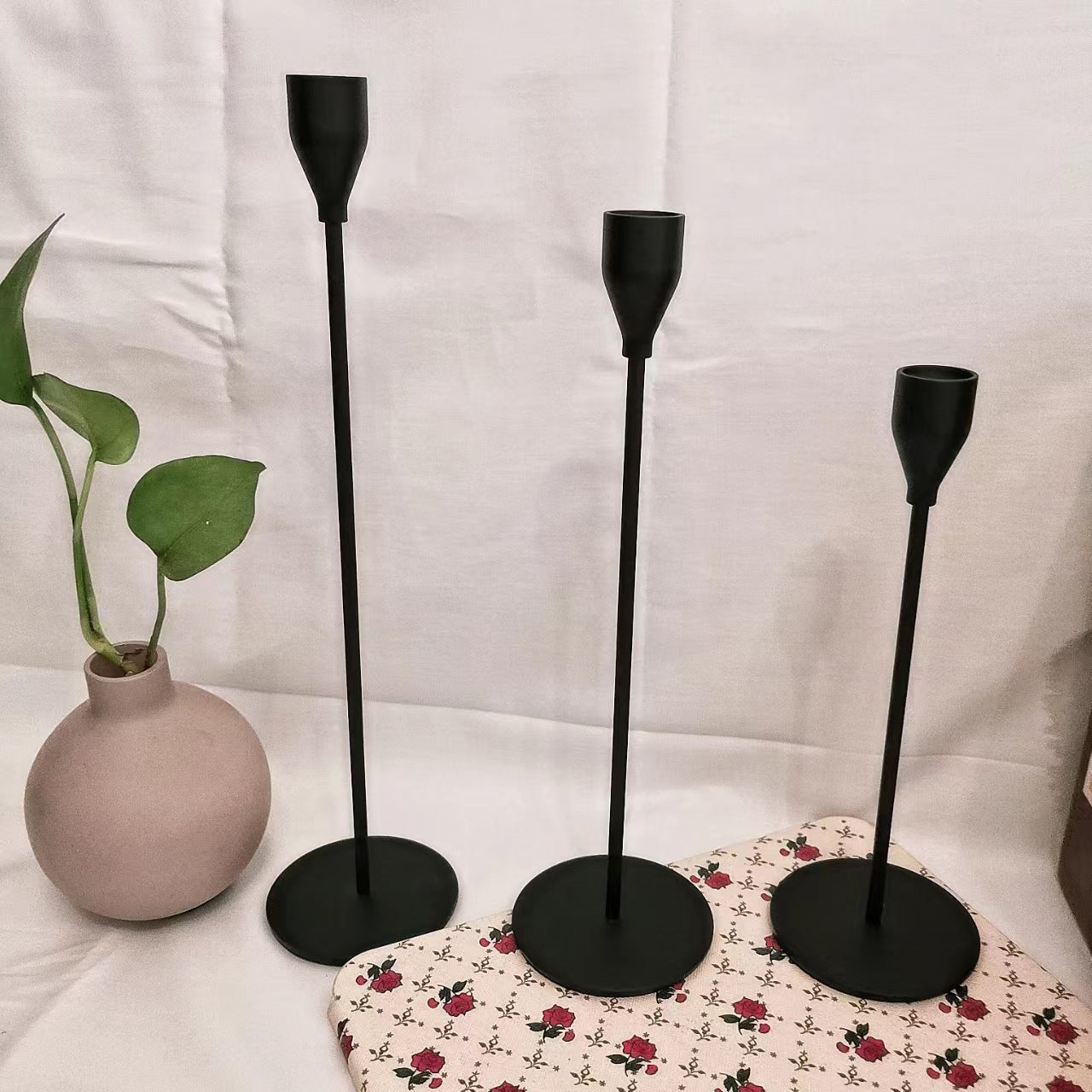 Elegant European Candlestick Sets: Iron & Aluminum Romantic Home Decor