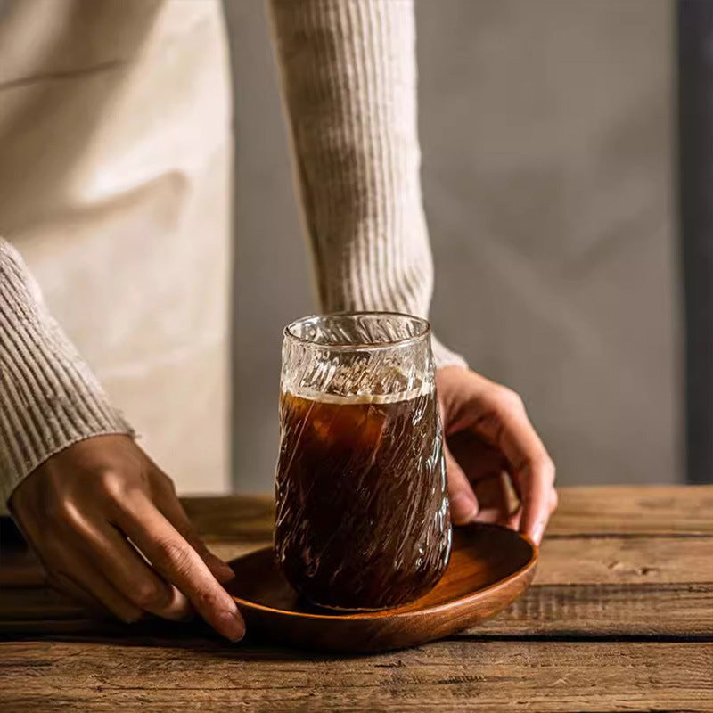 High Quality Large Capacity Spiral Glass Coffee Tea Cup